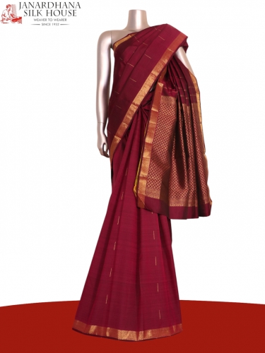 Pure Handloom Rain Drop Butta Kanjeevaram Silk Saree